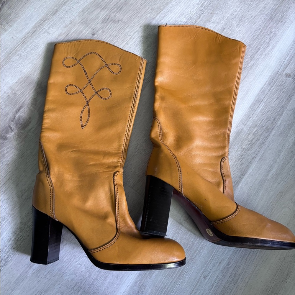 WOODWARD & LOHROP Tan Leather Boots